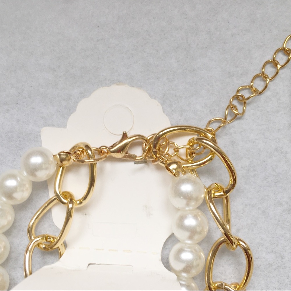 Watch Women’s Bangle Bracelet 2 Strand Pearl Bracelet Band Analog Gold White - Picture 6 of 11